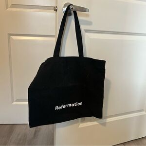 Canvas black reformation tote